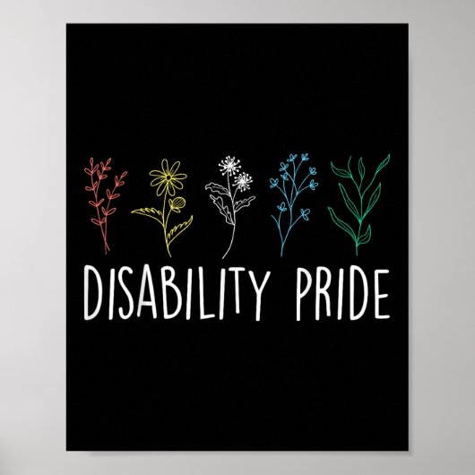 Wilde bloem Trots Gehandicapt Disability Pride Mon Poster (Voorkant)