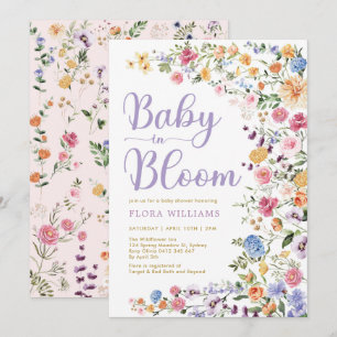 Wilde bloem Tuin Baby in Bloom Baby Girl Shower Kaart
