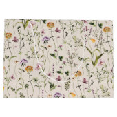 Wilde bloem Tuin Pattern Custom Gift Bag Groot Cadeauzakje (Achterkant)