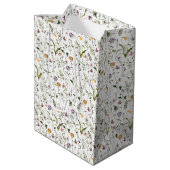 Wilde bloem Tuin Pattern Custom Gift Bag Medium Cadeauzakje (Achterkant Gekanteld)