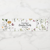 Wilde bloem Tuin Pattern Custom Gift Bag Waterfles Etiket (Enkel label)