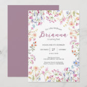 Wilde bloem Tuin Theme Girl waterverf verjaardag Kaart (Voorkant / Achterkant)