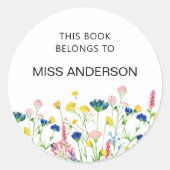 Wilde bloem Tuinbezit van bladwijzer sticker (Voorkant)