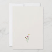 Wilde bloem tuinbloem met beige bruiloft kaart (Achterkant)