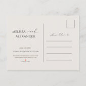 Wilde bloem Tuinhout Beige Save the Date Uitnodiging Briefkaart (Achterkant)