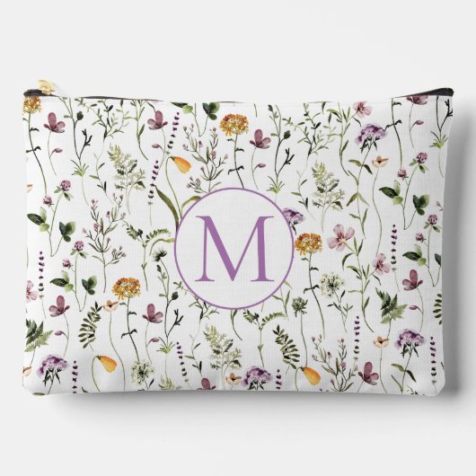 Wilde bloem Tuinpatroon Aangepast monogram Etui (Voorkant)