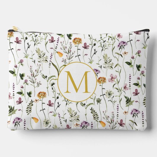 Wilde bloem Tuinpatroon Aangepast monogram Etui (Voorkant)