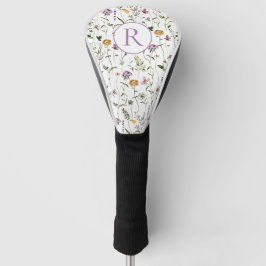 Wilde bloem Tuinpatroon Aangepast monogram Golfheadcover