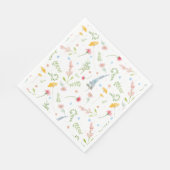 Wilde bloem Tuinroze Waterverf Lente Servet (Hoek)