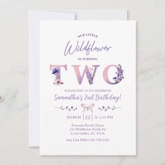 Wilde bloem Tweede uitnodiging van de Dag van de D (Voorkant)