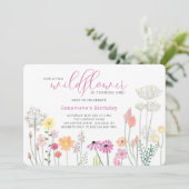 Wilde bloem - uitnodiging (Staand voorkant)