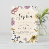 Wilde bloem - uitnodiging (Staand voorkant)