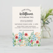 Wilde bloem - uitnodiging (Staand voorkant)