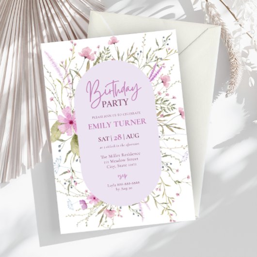 Wilde bloem - uitnodiging