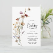 Wilde bloem - uitnodiging (Staand voorkant)