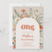 Wilde bloem - uitnodiging | Eerste wilde bloem (Voorkant)