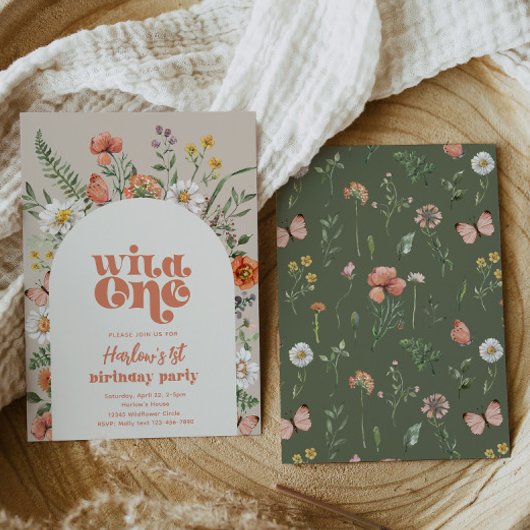 Wilde bloem - uitnodiging | Eerste wilde bloem