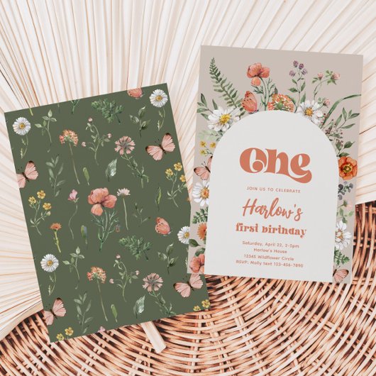 Wilde bloem - uitnodiging | Eerste wilde bloem