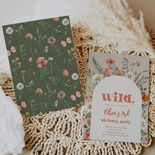 Wilde bloem - uitnodiging | Eerste wilde bloem