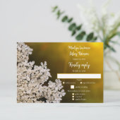 Wilde bloem van koningin Anne' bruiloft RSVP Kaartje (Staand voorkant)