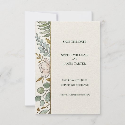Wilde Bloem Varens Save The Date Kaart (Voorkant)