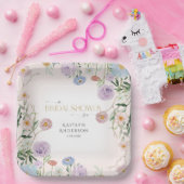 Wilde bloem Ventilator Blush Roze Vrijgezellenfees Papieren Bordje (Feest)