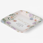 Wilde bloem Ventilator Blush Roze Vrijgezellenfees Papieren Bordje (Gebogen)