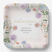 Wilde bloem Ventilator Blush Roze Vrijgezellenfees Papieren Bordje (Voorkant)