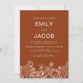 Wilde bloem verbrand Oranje botanisch huwelijk Kaart (Voorkant)