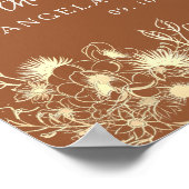 Wilde bloem Verbrand Oranje bruiloft Welkome Poste Poster (Hoek)