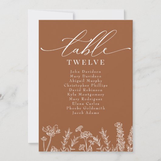 Wilde bloem Verbrandde Oranje wedijverzetkaart Kaart (Voorkant)