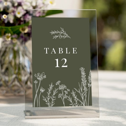 Wilde bloem Verbrandend Oranje bruiloft Tafelnumme Kaart