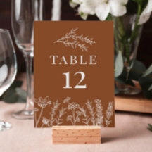 Wilde bloem Verbrandend Oranje bruiloft Tafelnumme
