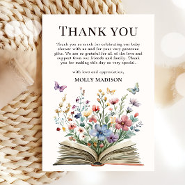 Wilde Bloem Verhaalboek Baby Shower Bedankkaart