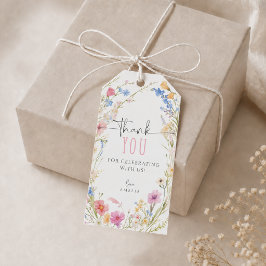 Wilde bloem verjaardag cadeaukaartjes favor tag cadeaulabel