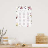 Wilde bloem verjaardag zitplaatskaart poster (Keuken)