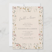 Wilde Bloem Verliefd Bruidsfeest Boho Bloemstuk Kaart (Voorkant)