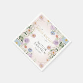 Wilde bloem Vers Blush Roze Vrijgezellenfeest Servet (Hoek)