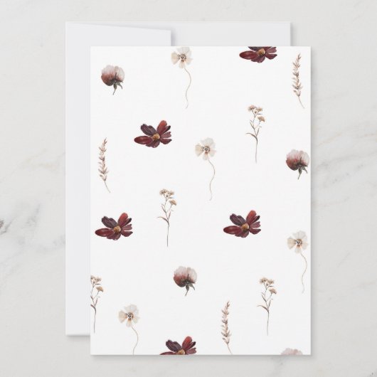 Wilde bloem Viering van het leven Kaart (Achterkant)