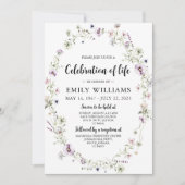 Wilde bloem Viering van het leven Kaart (Voorkant)