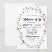 Wilde bloem Viering van het leven Kaart (Voorkant / Achterkant)