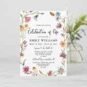 Wilde bloem Viering van het leven Kaart (Staand voorkant)