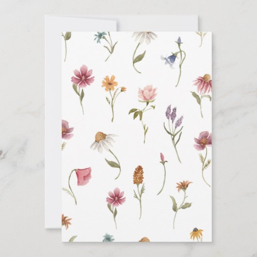 Wilde bloem Viering van het leven Kaart (Achterkant)