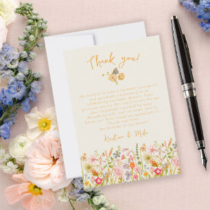 Wilde Bloem Vintage Botanische Baby Shower Bedankkaart