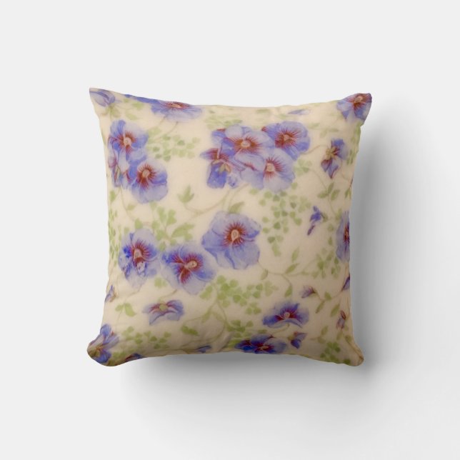 Wilde bloem Violet Pillow Kussen (Voorkant)