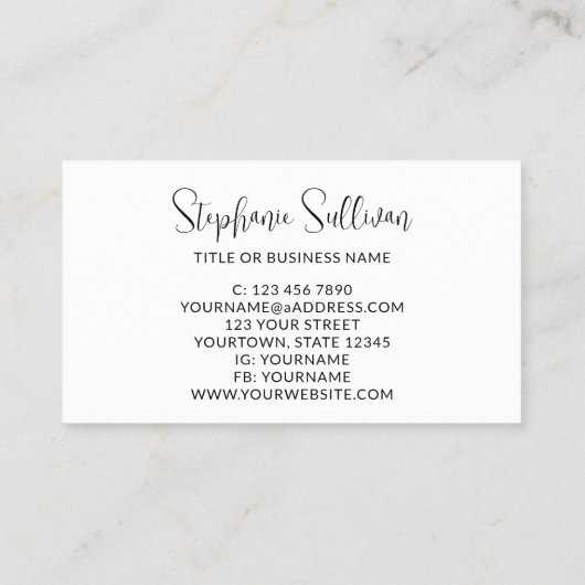 Wilde bloem visitekaartje (Achterkant)