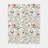 Wilde Bloem Vlinder Bloem Tuin Fleece Deken (Voorkant)