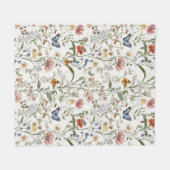 Wilde Bloem Vlinder Bloem Tuin Fleece Deken (Voorkant (Horizontaal))
