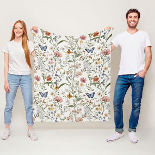 Wilde Bloem Vlinder Bloem Tuin Fleece Deken