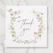 Wilde Bloem Vlinder Krans Bedankt Bedankjes Labels (Voorkant)